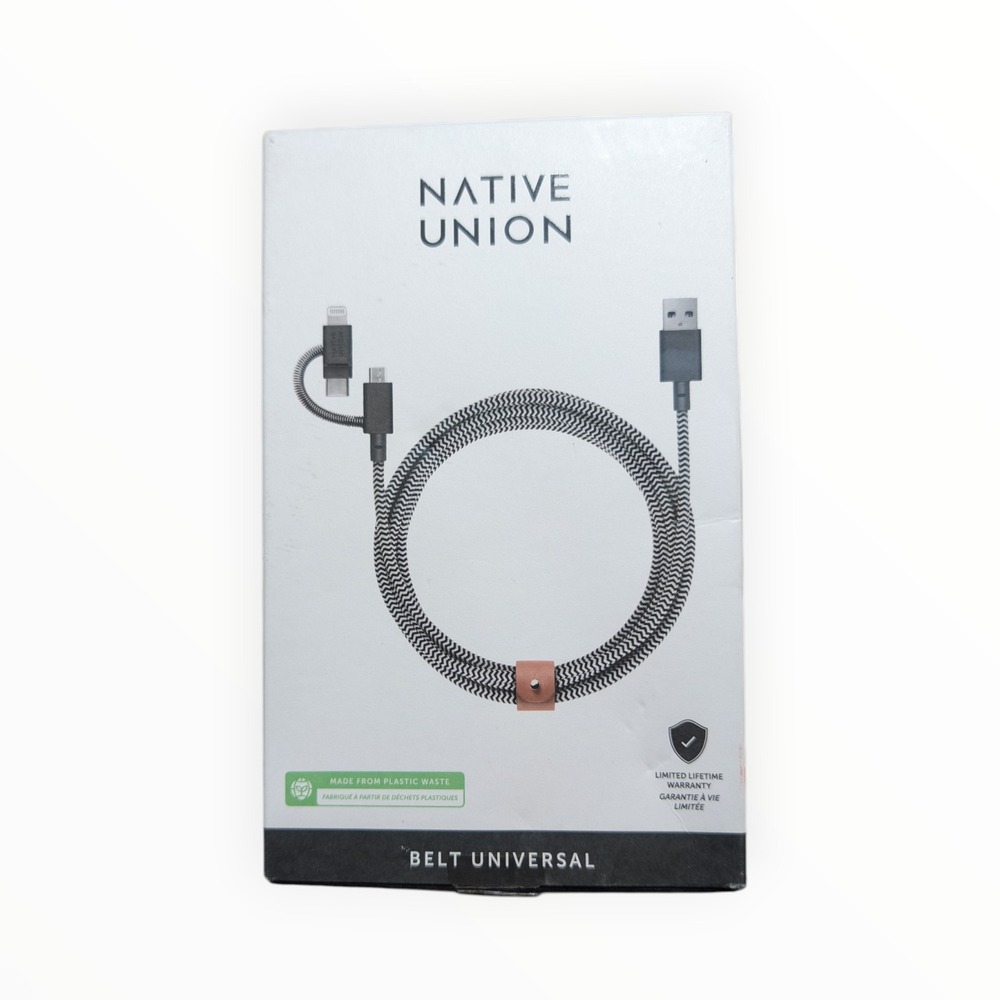 D7-O‎ Native Union Belt 6.5' USB-A to Lighting to Micro To USB-C Universal Cable